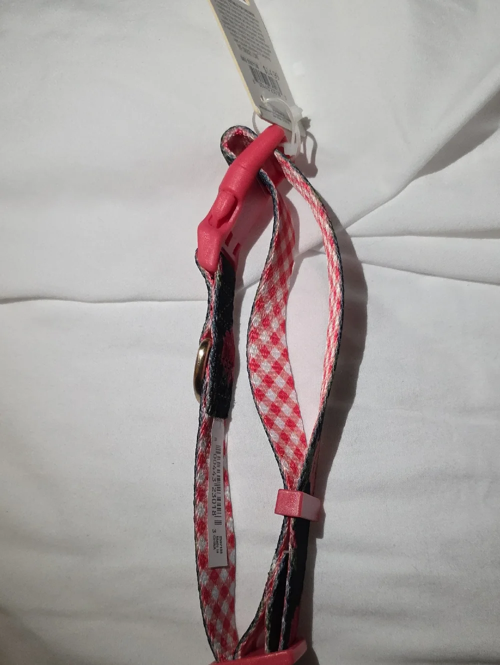 Good2Go Black W Pink Flower Adjustable Dog Collar w Metal D-Ring Size Medium